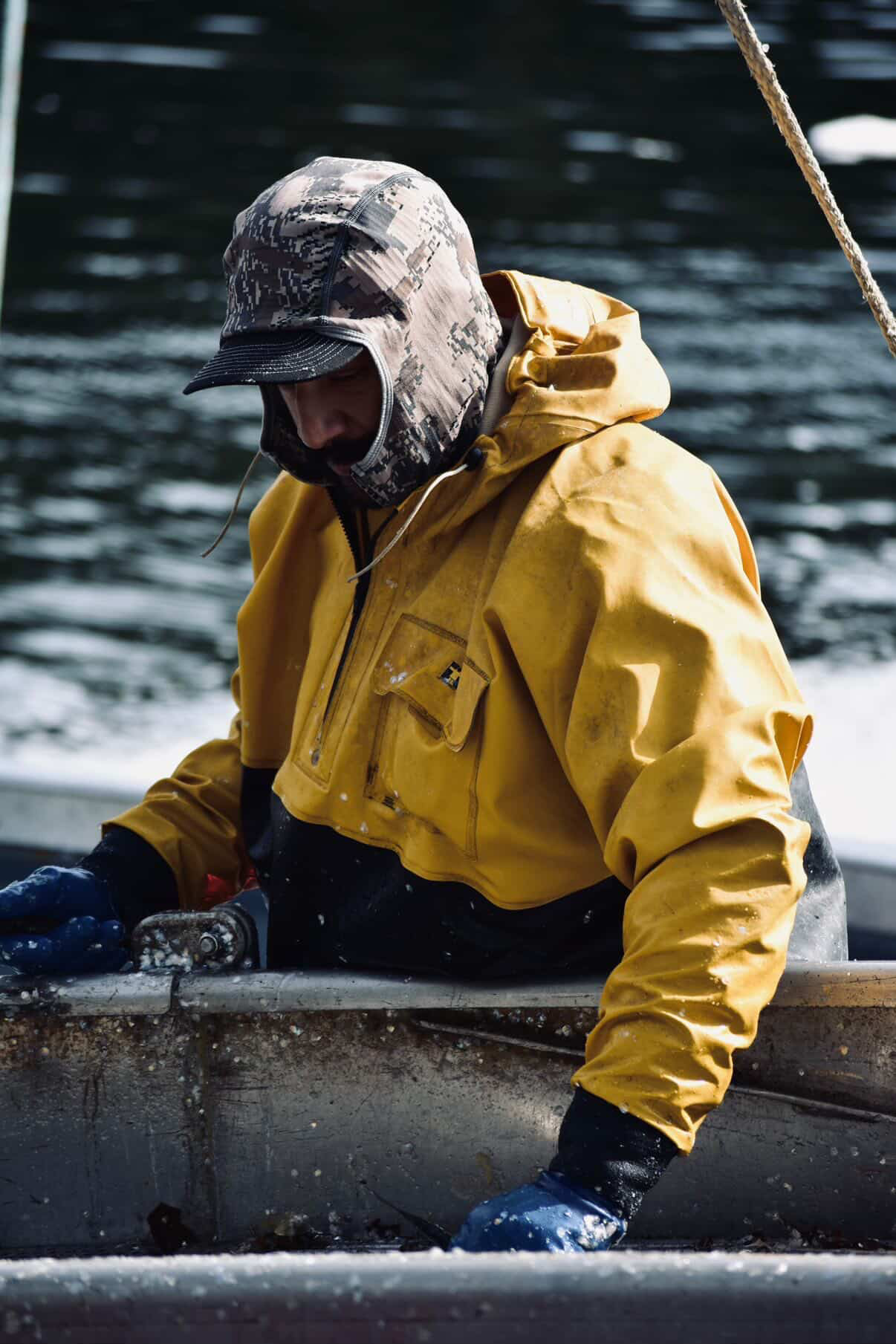 Fisherman working on deck