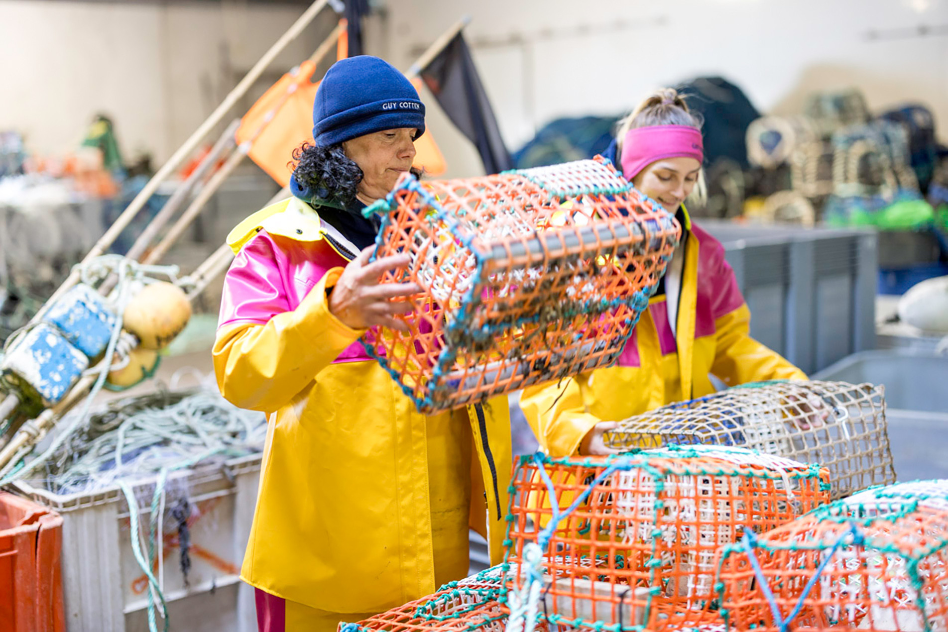 Fishing crew at sea